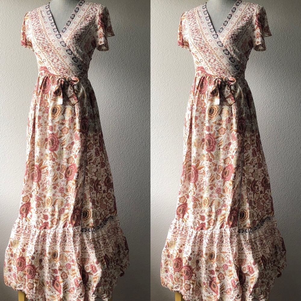 Floral Wrap Maxi Dress